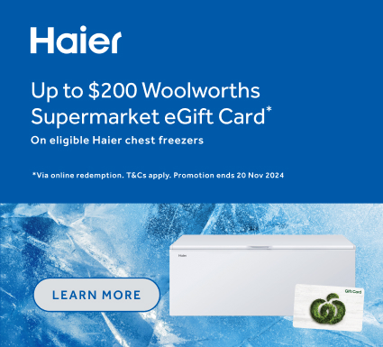 Bonus Woolworths Gift Card Valued At Up To $200 With Selected Haier Chest Freezer