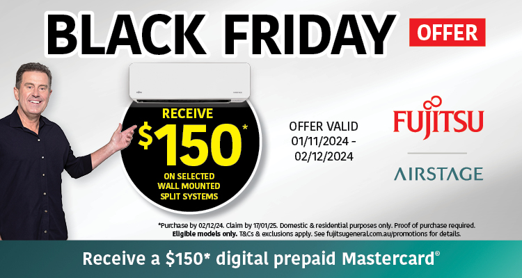 $150 Cash Back On Selected Fujitsu Split System Air Conditioners at Retravision