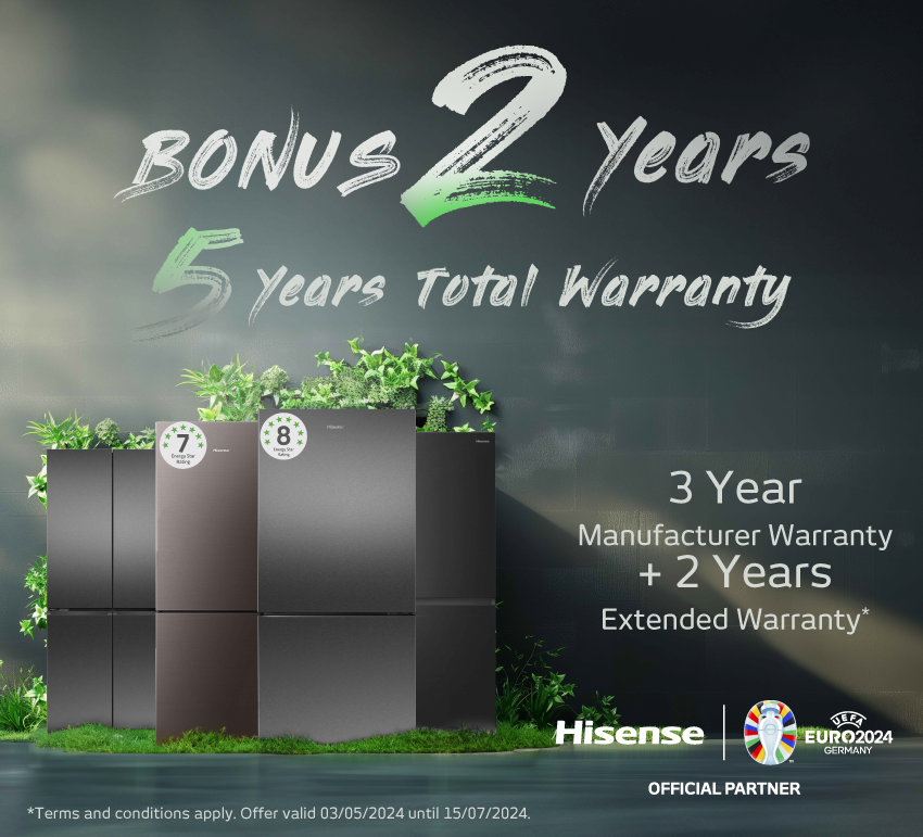 Bonus 2 Year Warranty On Selected Hisense Refrigeration
