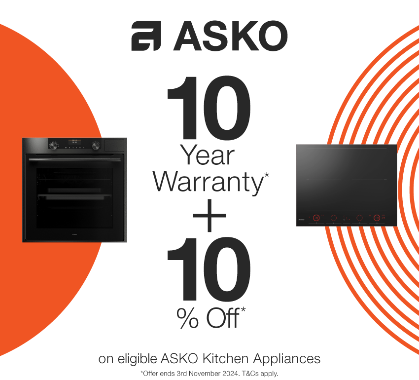 10 Year Warranty Plus 10% Off ASKO Kitchen Appliances