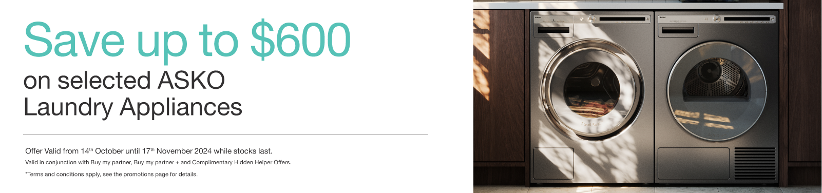 Save Up To $600 On Selected ASKO Laundry Appliances