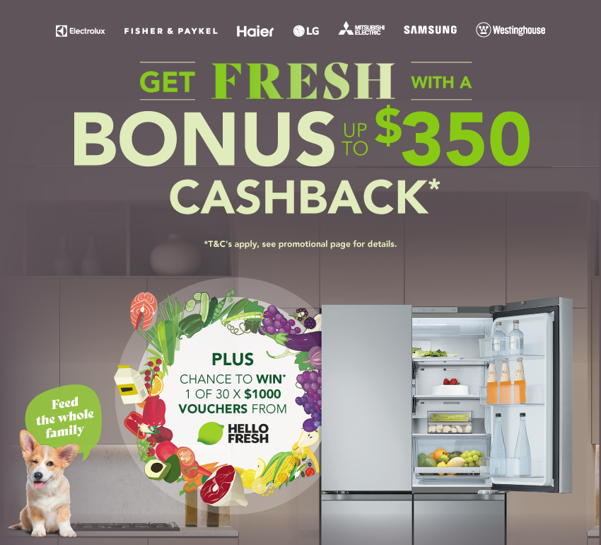 Bonus Cashback Up To $350 On Selected Fridges