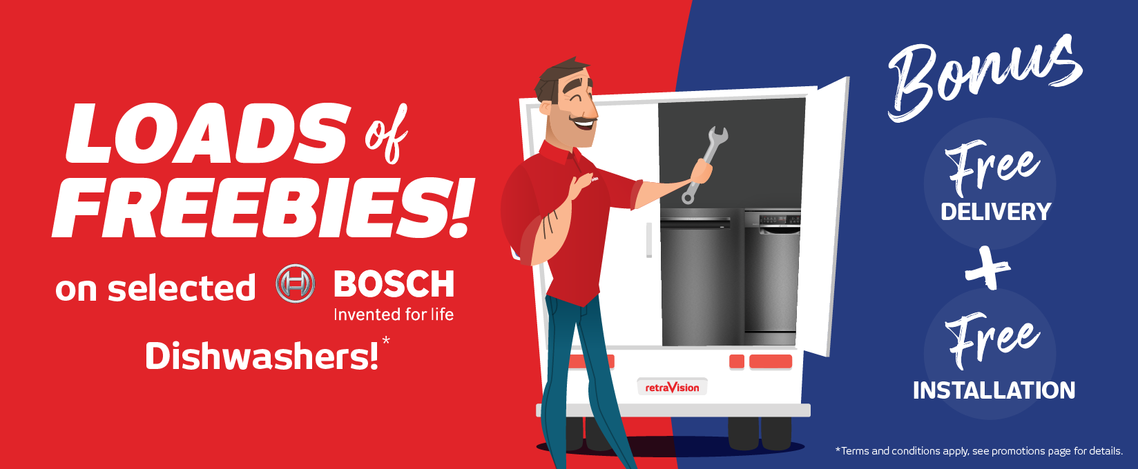 Free Delivery & Install On Selected Bosch Laundry Appliances at Retravision