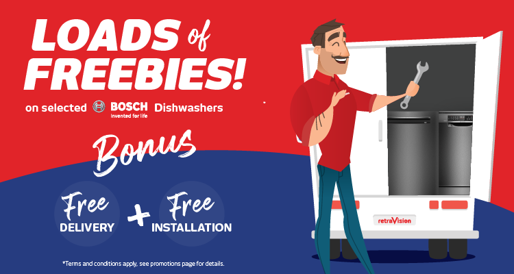 Free Delivery & Install On Selected Bosch Laundry Appliances at Retravision