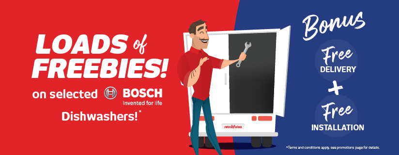 Free Delivery & Install On Selected Bosch Laundry Appliances at Retravision