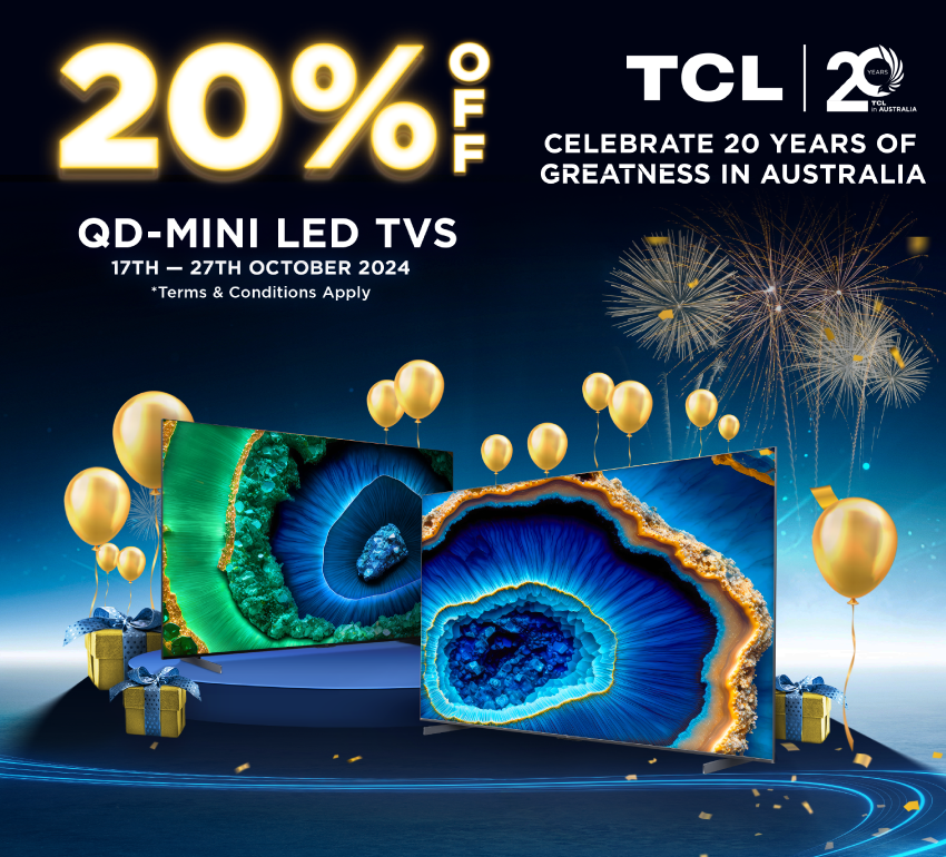 TCL 20 Years & 20% Off QD-Mini LED TVs