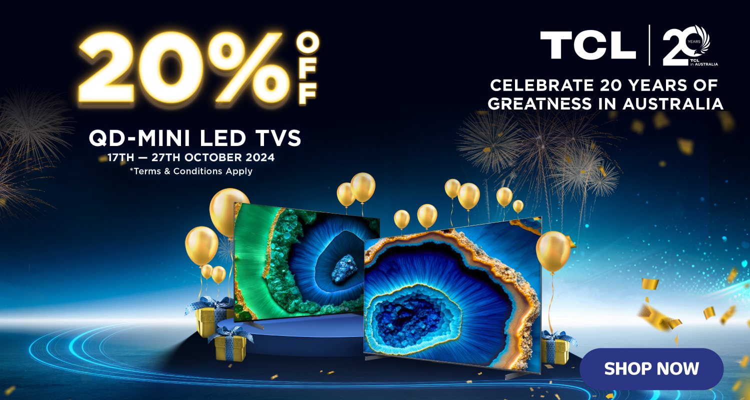 TCL 20 Years & 20% Off QD-Mini LED TVs at Retravision