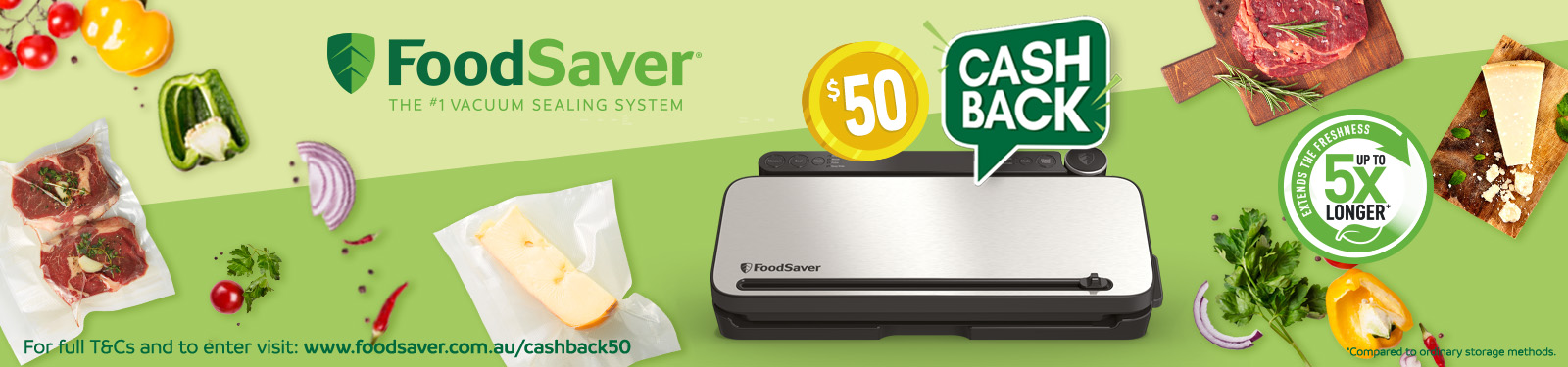 $50 Cash Back On FoodSaver Controlled Multi Seal at Retravision