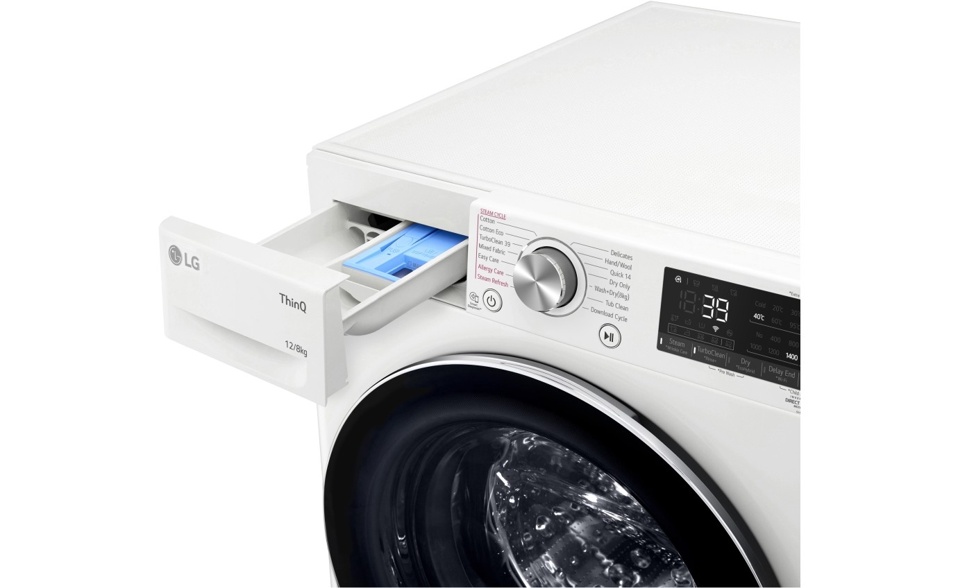 LG 12kg/8kg Front Load Washer Dryer Combo WVC91412W