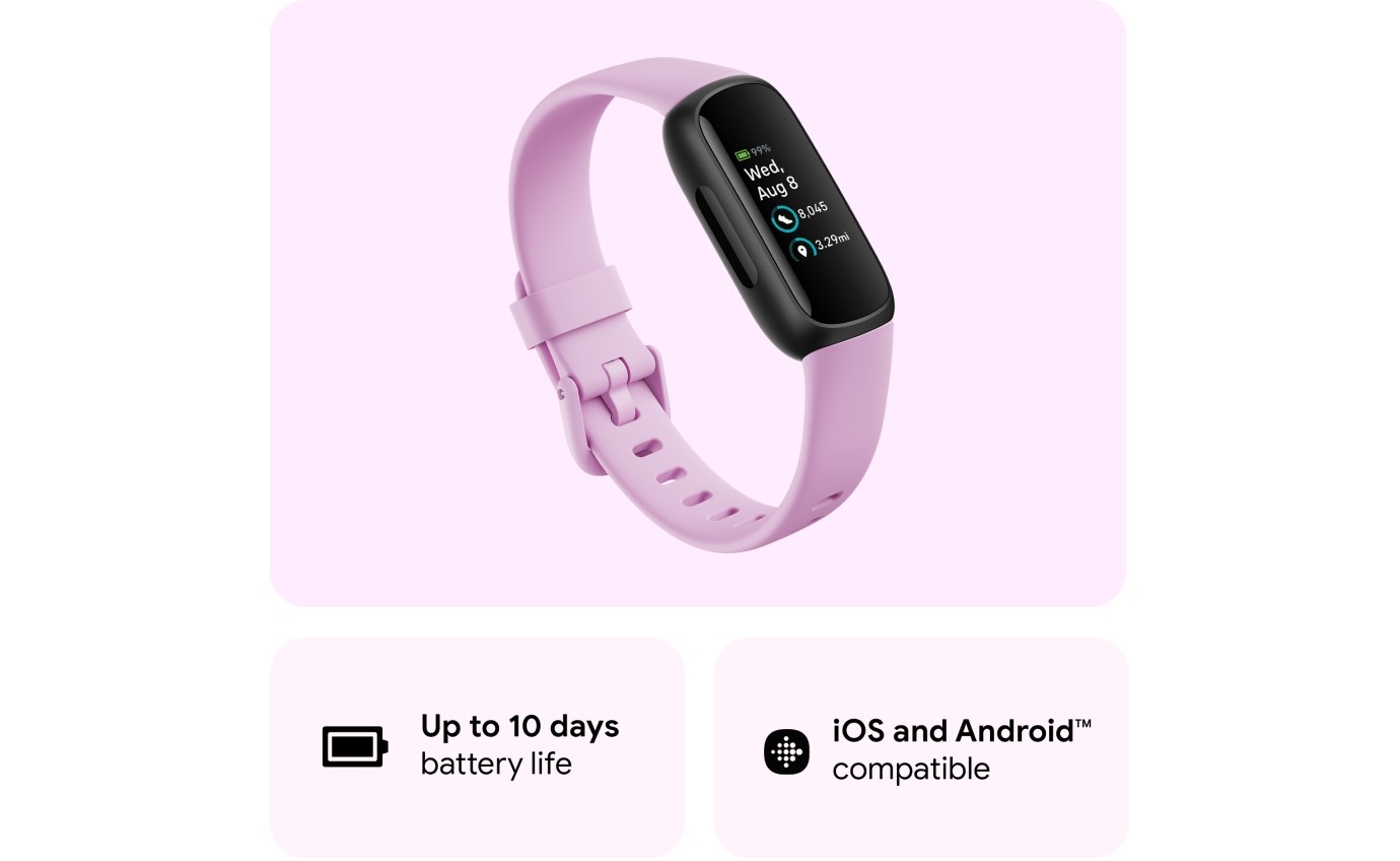 Fitbit Inspire 3 Smartwatch (Lilac Bliss/Black) FB424BKLVFRCJK